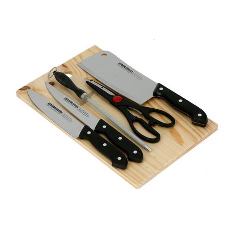 5 Piece knife Set With Wooden Cutting Board-DELCASA-MODEL-DC1670