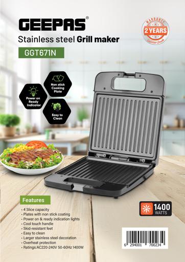 1400 W 4-Slice Grill Maker