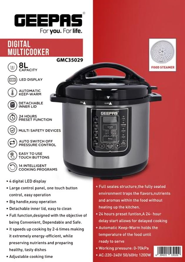 8L Digital Multi Cooker