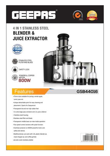 Stainless Steel Blender and Juice Extractor