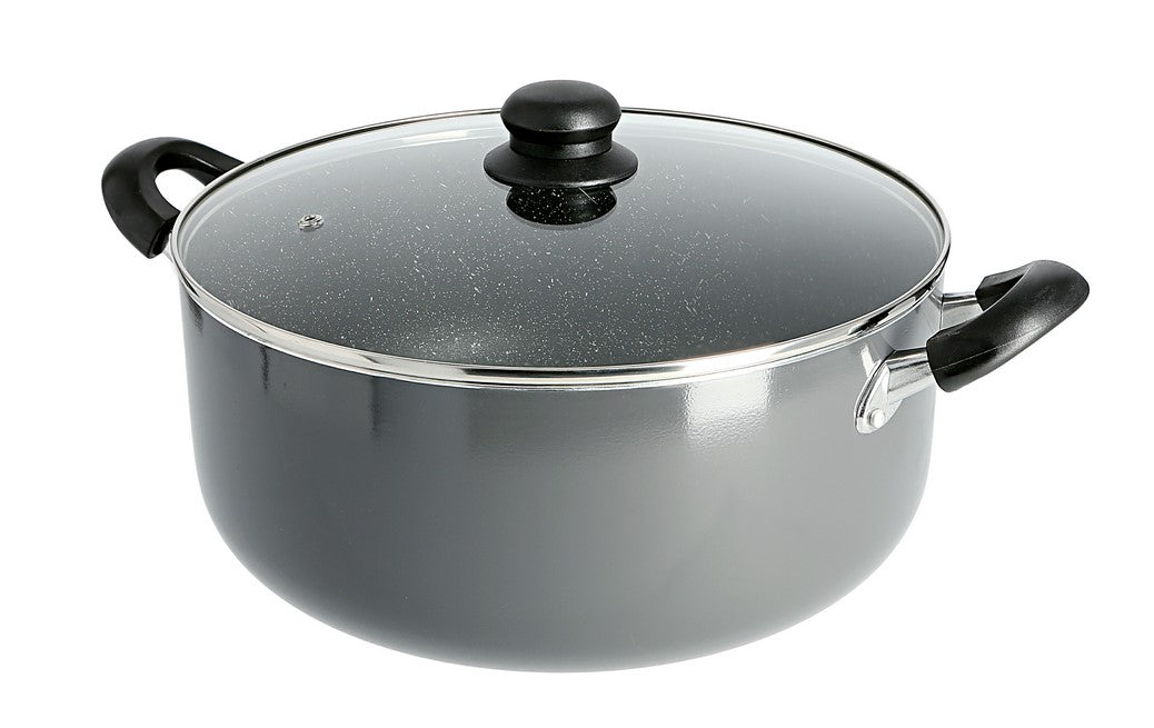 24cm Non-Stick Casserole Stock Pot with Glass Lid
