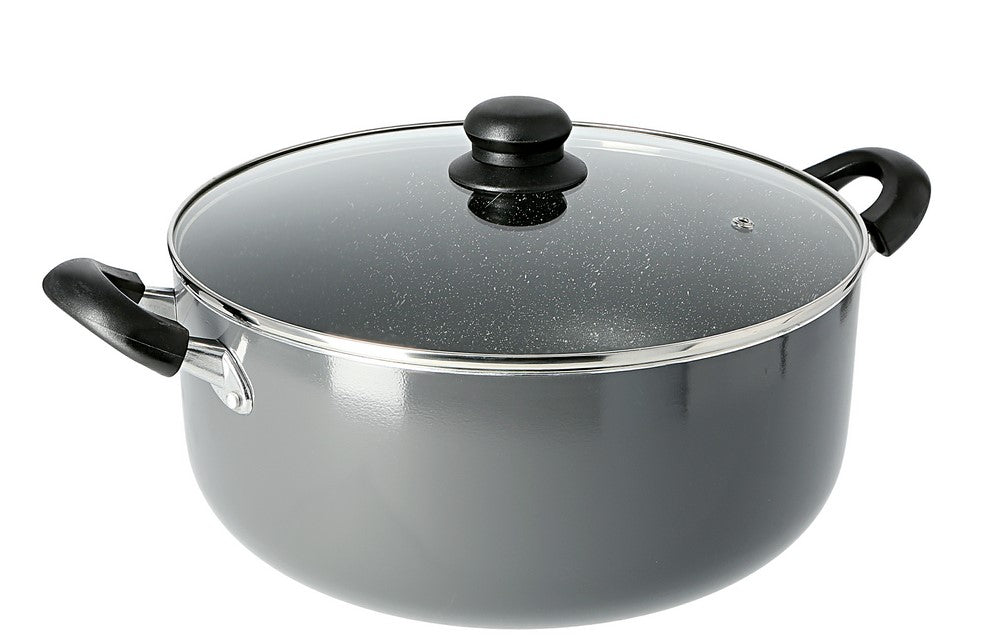 32cm Non-Stick Casserole Stock Pot with Glass Lid