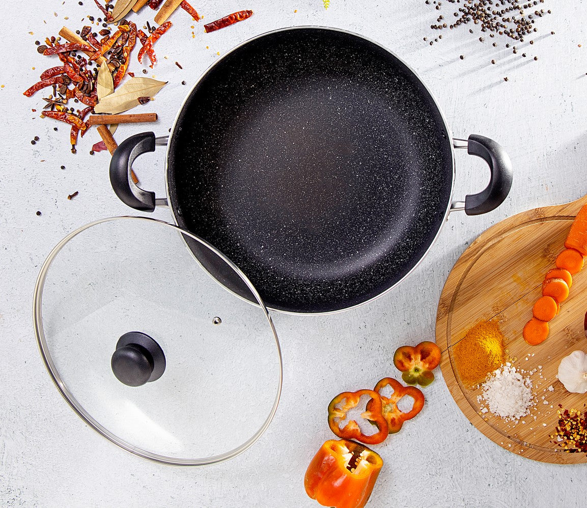 32cm Non-Stick Casserole Stock Pot with Glass Lid