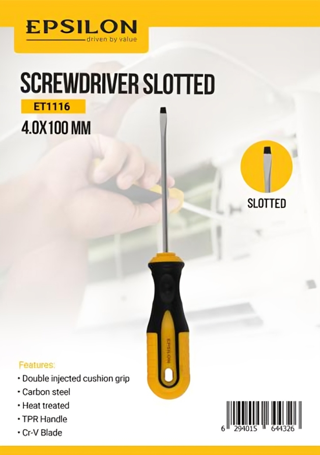 Screwdriver Slotted 4x100mm