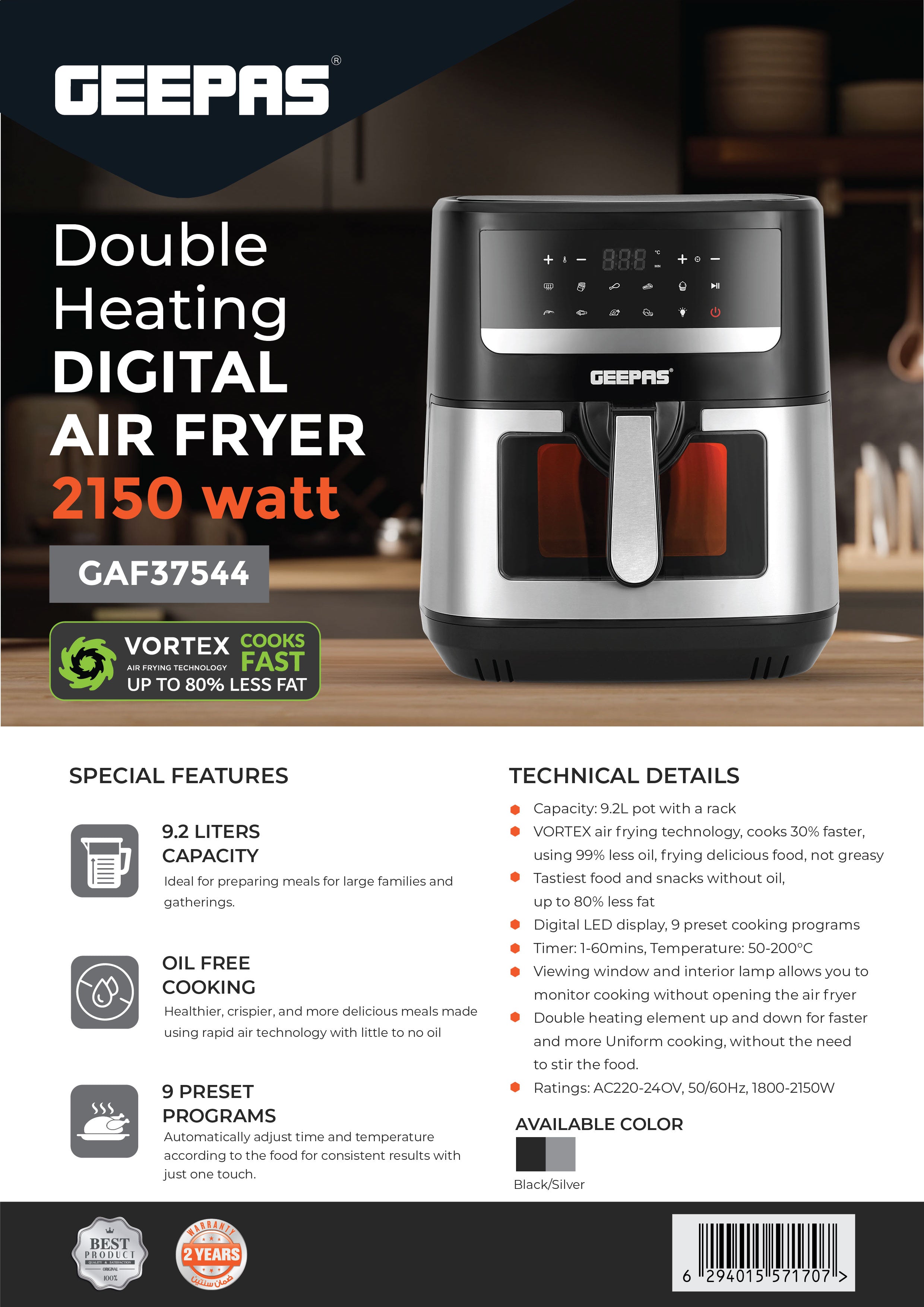 Double Heating Digital Air Fryer