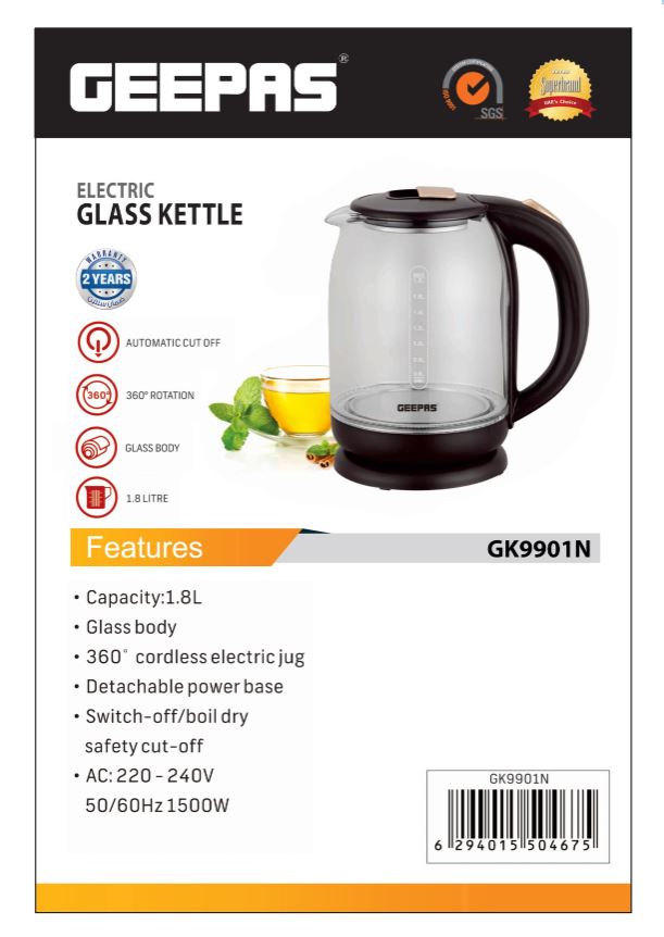 1.8 liter Electric Glass Kettle