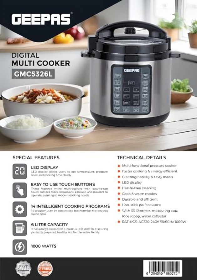 6.0 L Digital Multi Cooker